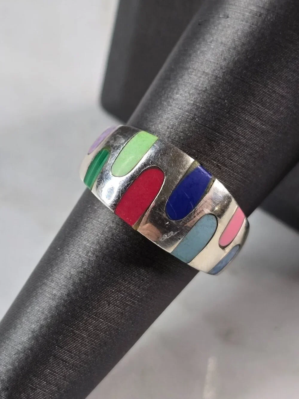 Womens Vintage Estate Sterling Silver Modernist Ring 3.6g E4169